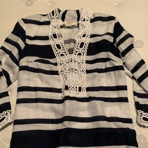 EUC charter club blue and white stripe tunic. Sz S